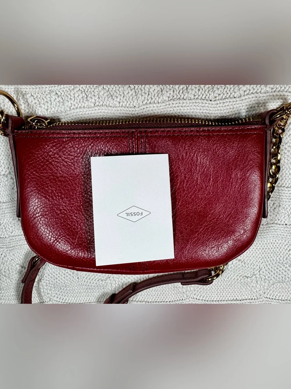 Fossil Jolie Leather Mini Crossbody Bag - Burgundy